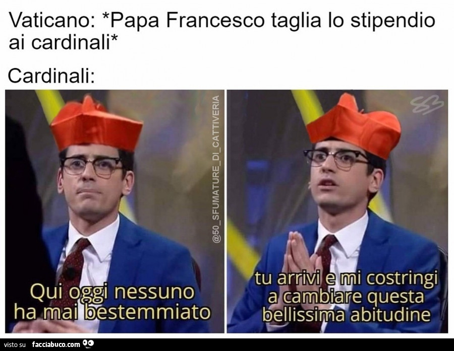 Papa Francesco taglia lo stipendio ai cardinali