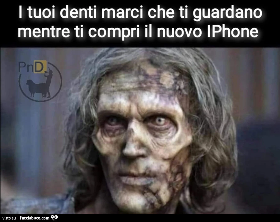 I tuoi denti marci che ti guardano mentre compri il nuovo iphone