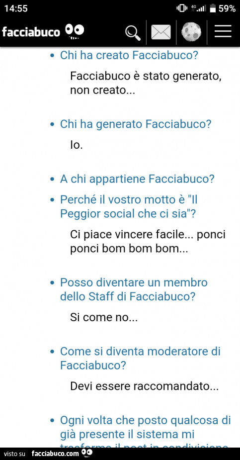 Chi ha creato facciabuco? Facciabuco è stato generato, non creato