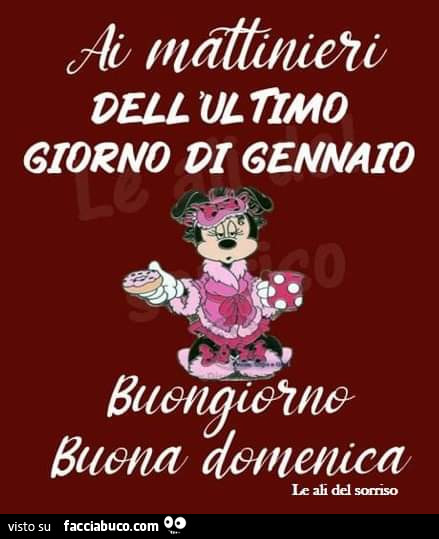 Ai mattinieri dell'ultimo giorno di gennaio buongiorno buona domenica