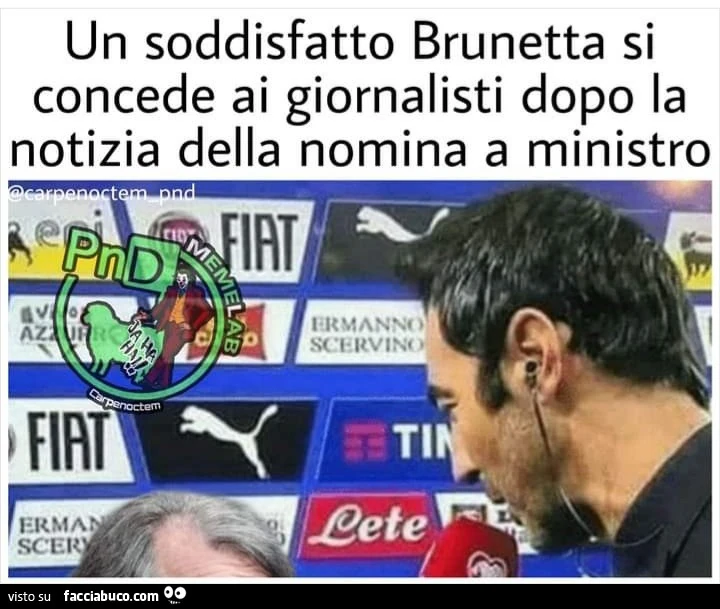Un soddisfatto Brunetta si concede ai giornalisti dopo la