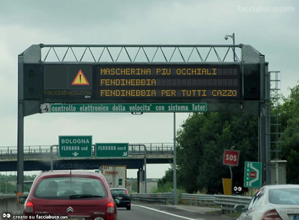 Mascherina più occhiali fendinebbia fendinebbia per tutti cazzo