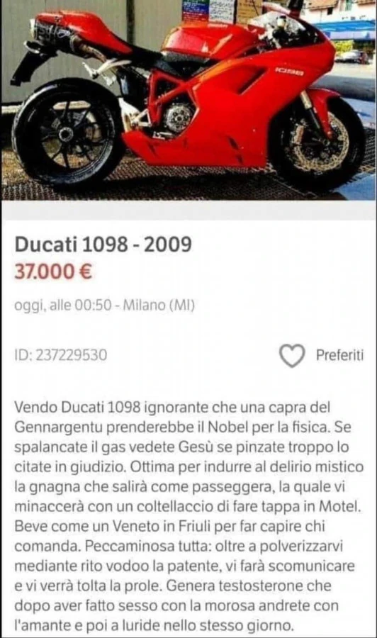 Vendo Ducati Ignorante