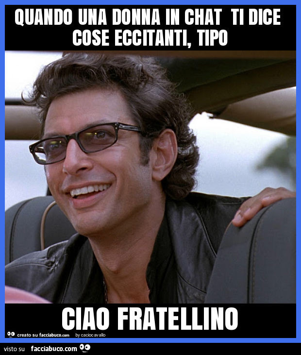 Quando una donna in chat ti dice cose eccitanti, tipo ciao fratellino