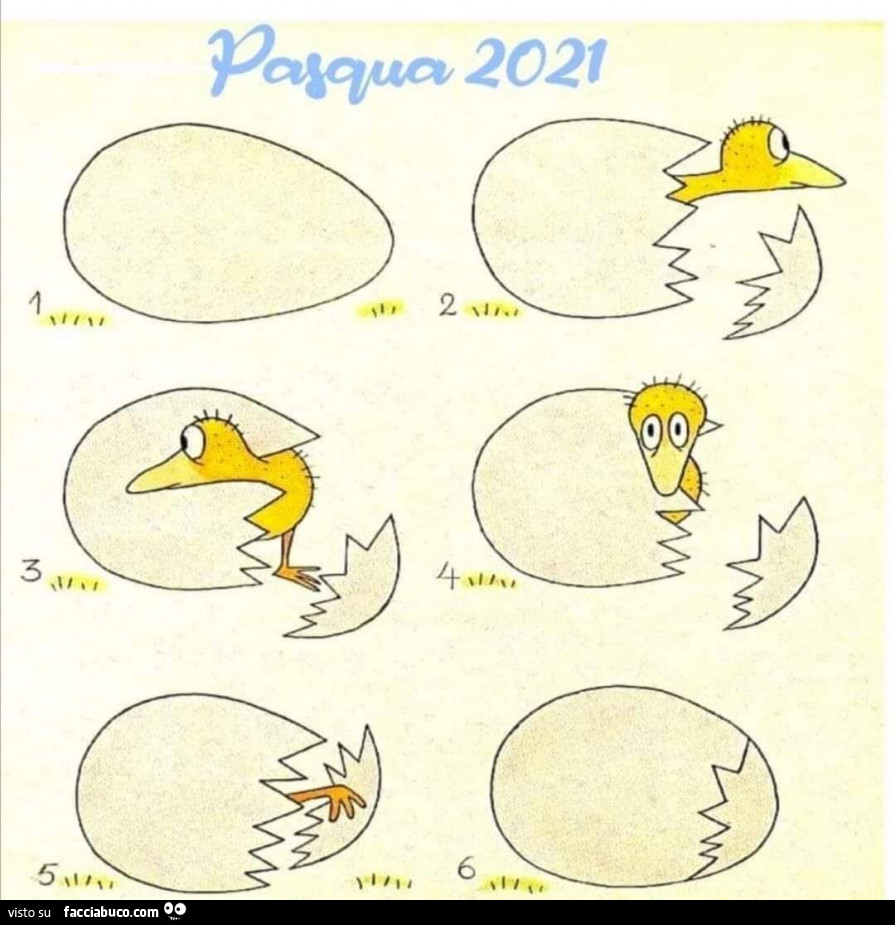 Pasqua 2021. Il pulcino rientra nell'uovo
