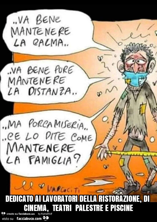 Dedicato ai lavoratori della ristorazione, di cinema, teatri palestre e piscine