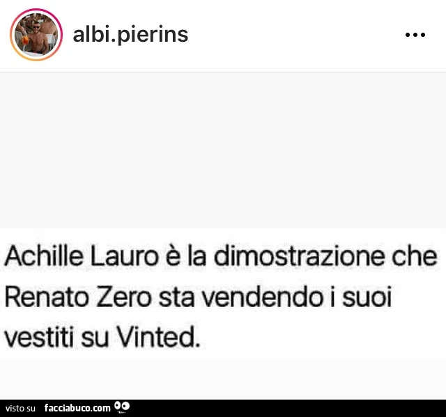 Achille lauro è la dimostrazione che renato zero sta vendendo i suoi vestiti su vinted