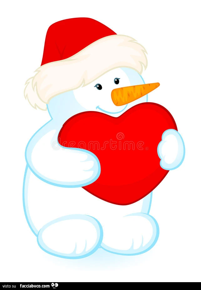 Pupazzo di neve con cuore