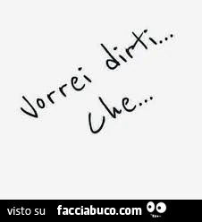 Vorrei dirti che