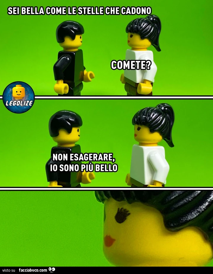 Sei bella come le stelle che cadono. Comete? Non esagerare, io sono più bello