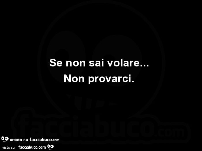 Se non sai volare… non provarci