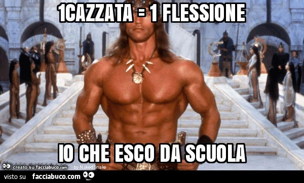 1cazzata = 1 flessione io che esco da scuola