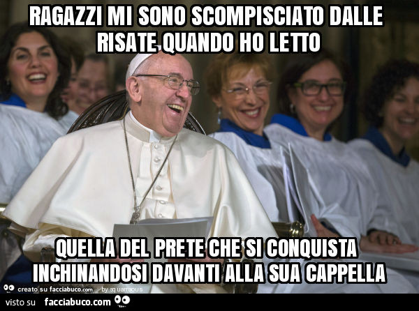Ragazzi mi sono scompisciato dalle risate quando ho letto quella del prete che si conquista inchinandosi davanti alla sua cappella