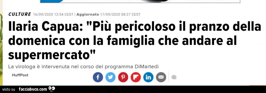 Ilaria Capua: più pericoloso il pranzo della domenica con la famiglia che andare al supermercato