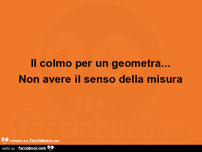 Il colmo per un geometra… non avere il senso della misura
