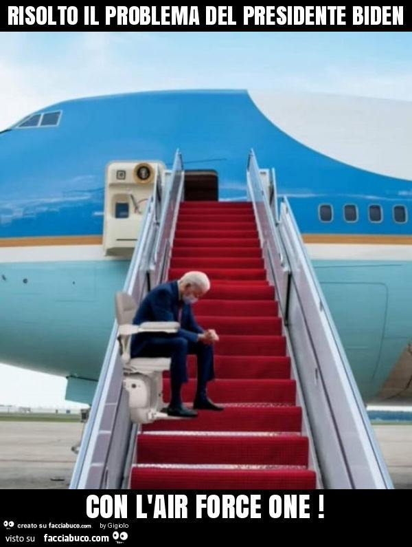 Risolto il problema del presidente biden con l'air force one
