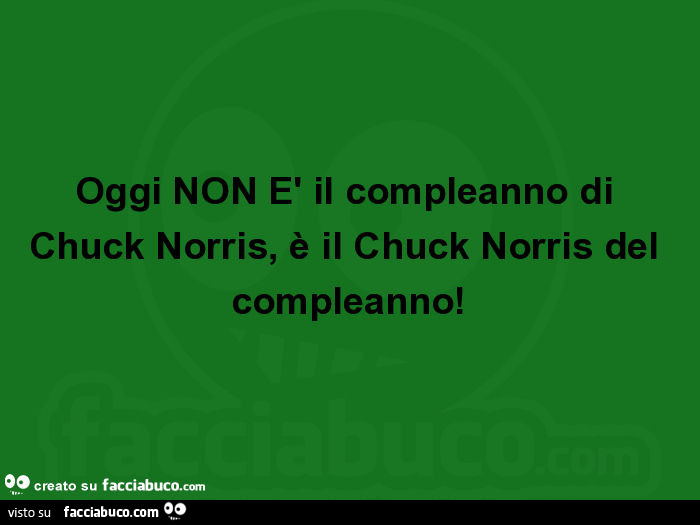 Oggi non è il compleanno di chuck norris, è il chuck norris del compleanno