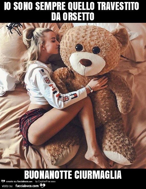Io sono sempre quello travestito da orsetto buonanotte ciurmaglia
