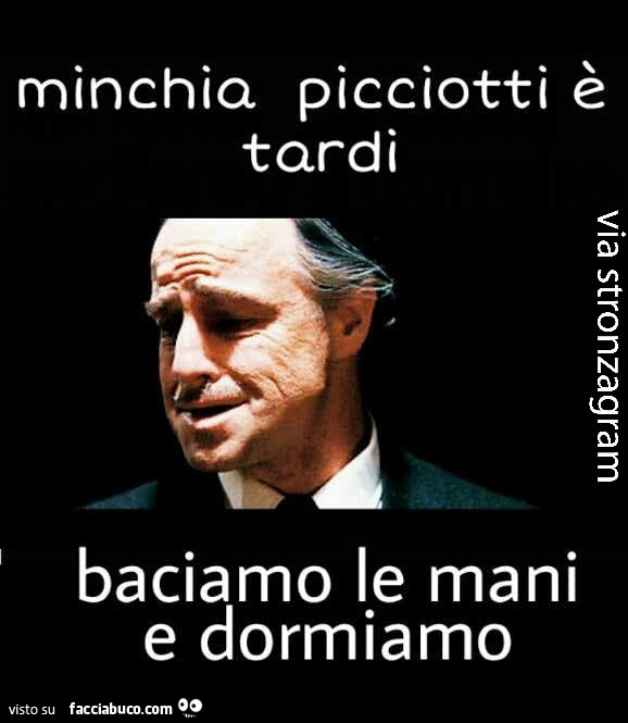 Minchiq picciotti è tardi baciamo le mani e dormiamo