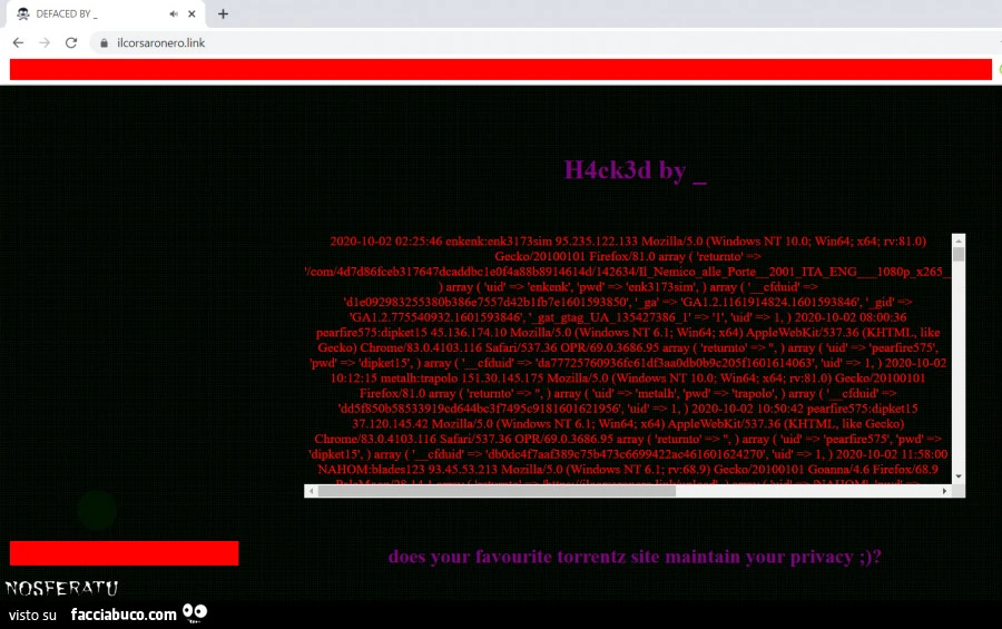 Hackerato "il corsaro nero"