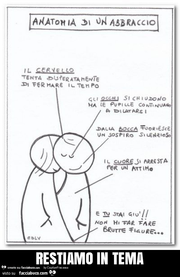Anatomia di un abbraccio. Restiamo in tema