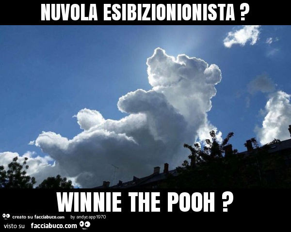 Nuvola esibizionionista? Winnie the pooh?
