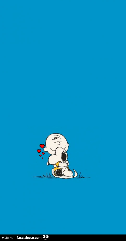 Abbraccio tra snoopy e charlie brown