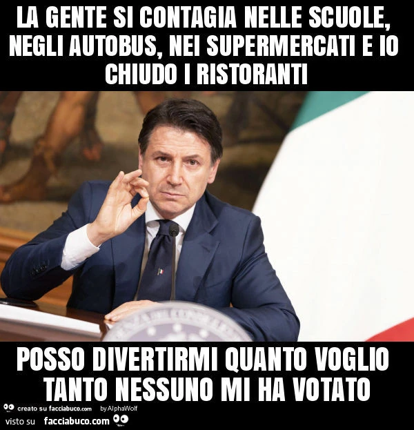La gente si contagia nelle scuole, negli autobus, nei supermercati e io chiudo i ristoranti posso divertirmi quanto voglio tanto nessuno mi ha votato