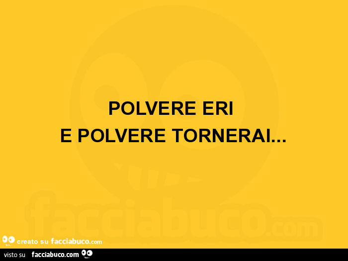 Polvere eri e polvere tornerai