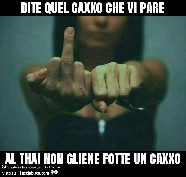 Dite quel caxxo che vi pare al thai non gliene fotte un caxxo