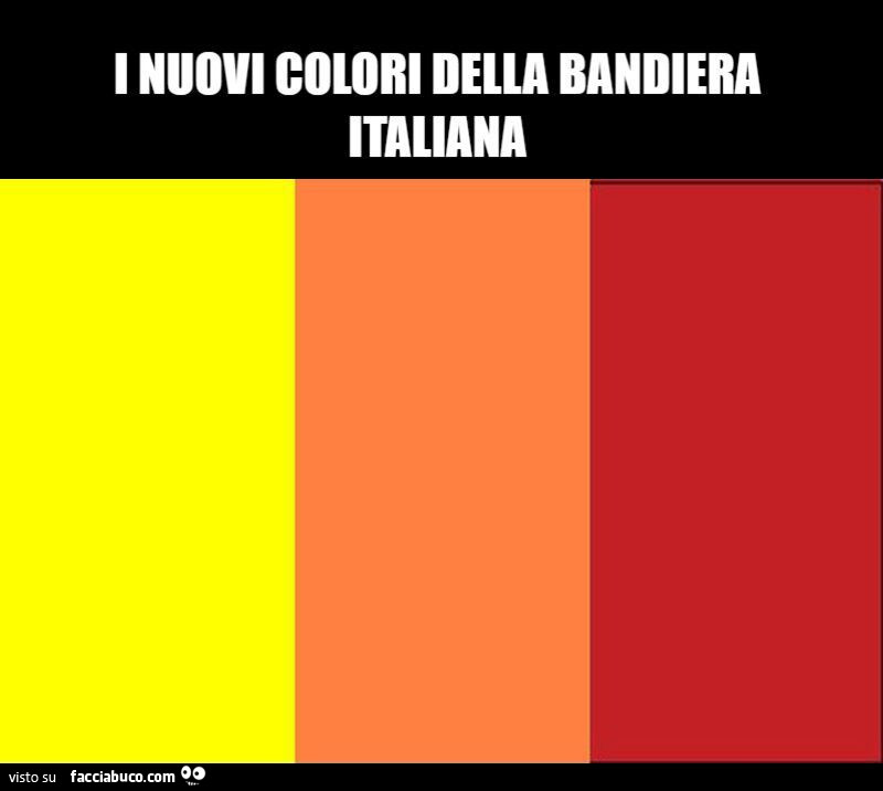 I nuovi colori della bandiera italiana