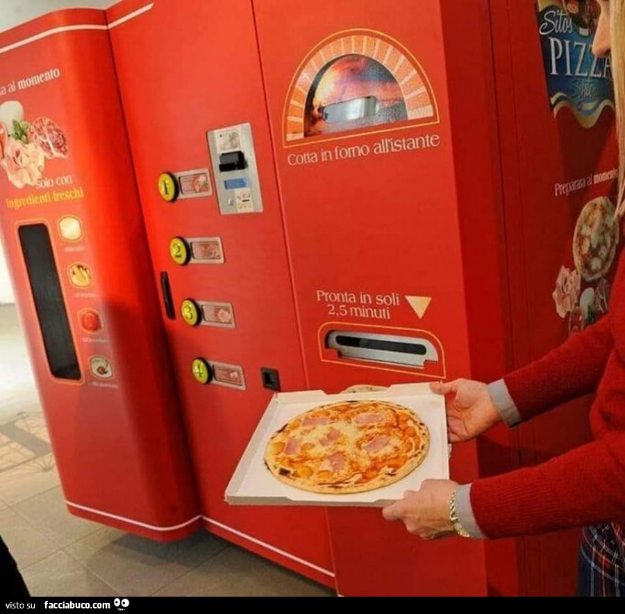 Pizza al forno al distributore automatico