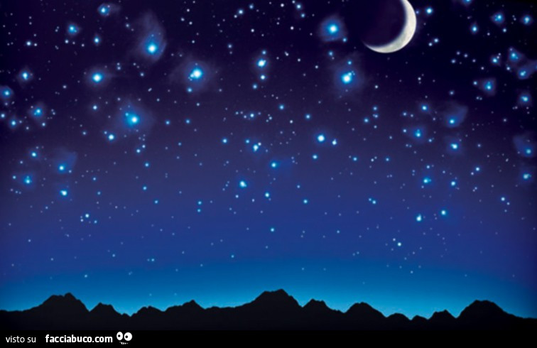 Cielo stellato e luna