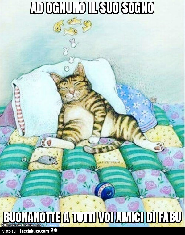 Ad ognuno il suo sogno buonanotte a tutti voi amici di fabu