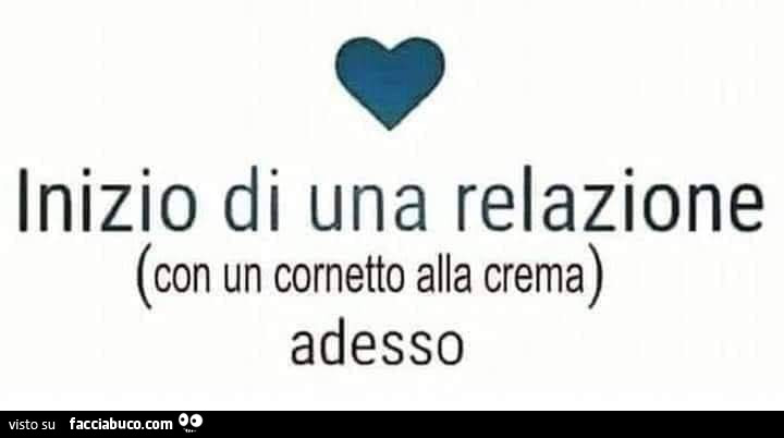 Inizio di una relazione con un cornetto alla crema adesso