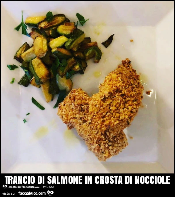 Trancio di salmone in crosta di nocciole