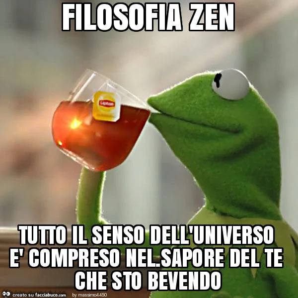 Filosofia zen tutto il senso dell'universo è compreso nel. Sapore del te che sto bevendo