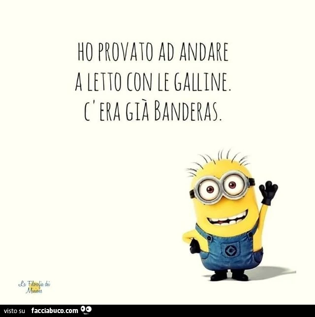 Ho provato ad andare a letto con le galline. C' era già banderas