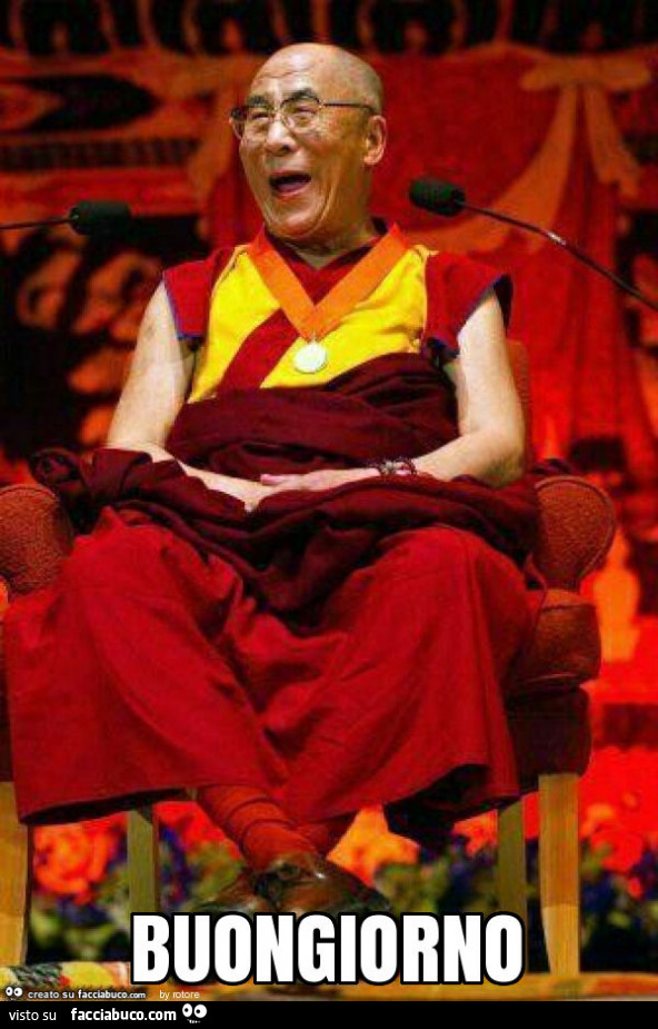 Dalai Lama che ride. Buongiorno