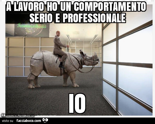 A lavoro ho un comportamento serio e professionale io