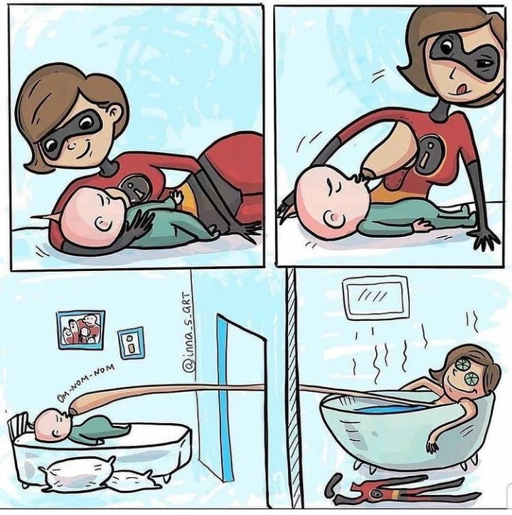 Allattamento a casa degli Incredibili