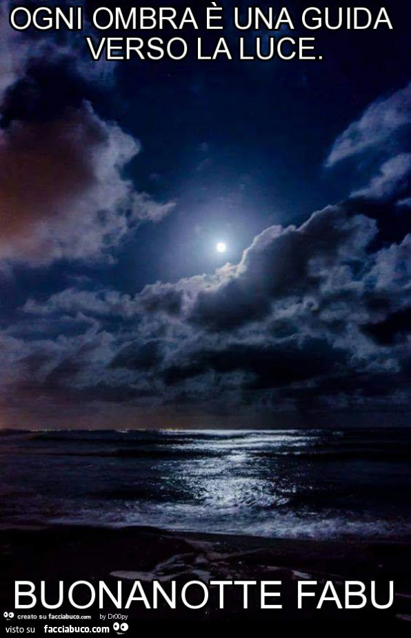 Ogni ombra è una guida verso la luce. Buonanotte fabu