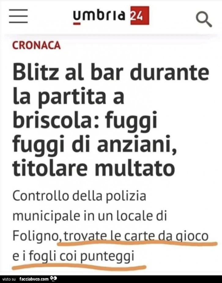 Blitz al bar durante la partita a briscola: fuggi fuggi di anziani, titolare multato