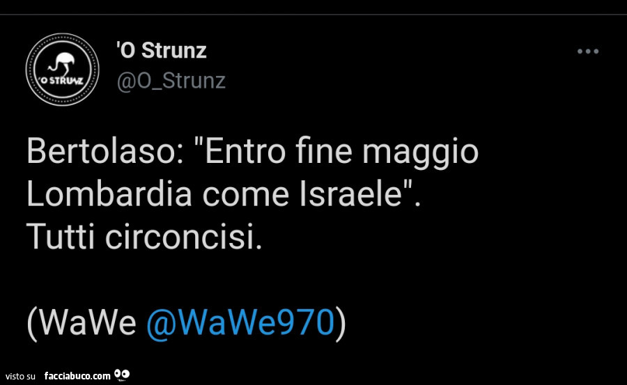 Bertolaso: entro fine maggio lombardia come israele. Tutti circoncisi