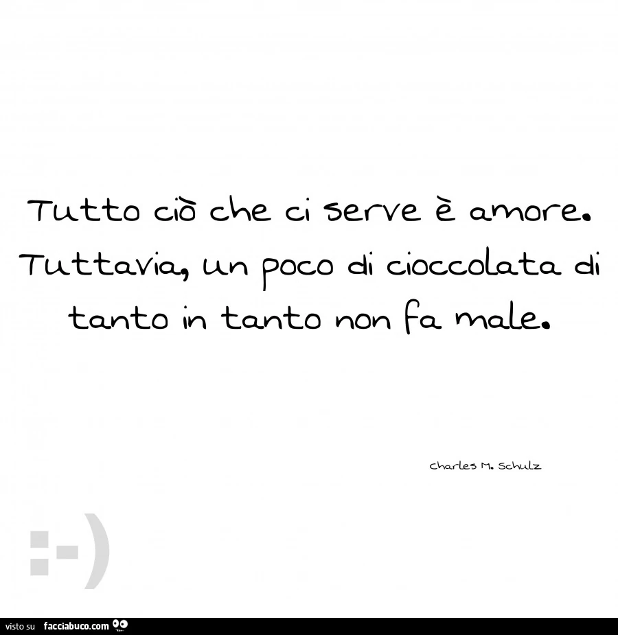Tutto ciò che ci serve è amore. Tuttavia un poco di cioccolata di tanto in tanto non fa male