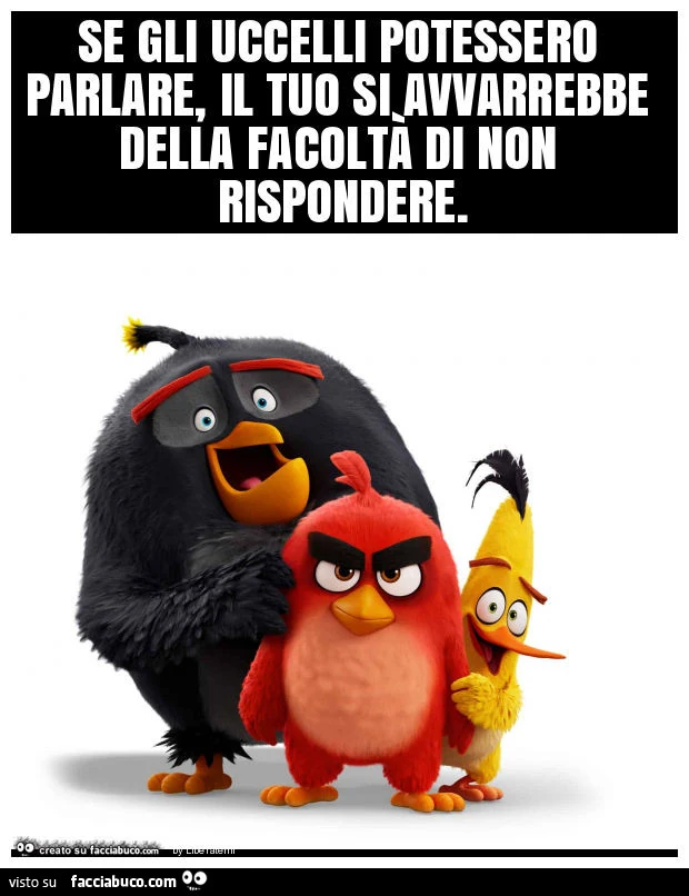 Se gli uccelli potessero parlare, il tuo si avvarrebbe della facoltร di non rispondere
