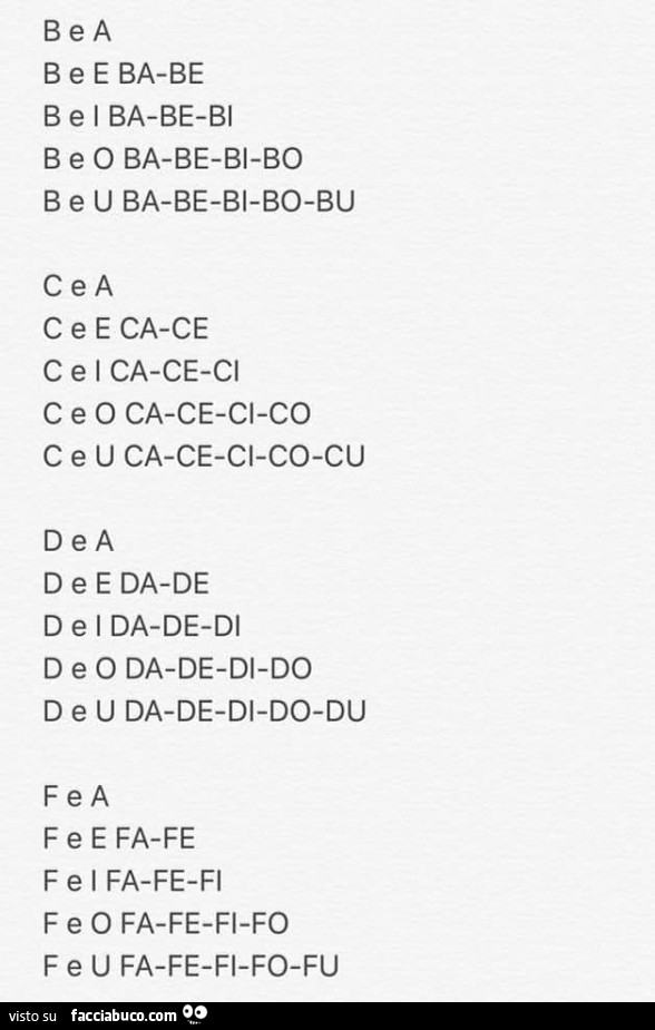 B E A Be E Babe Be I Babebi B E O Babebibo B E U Babebibobu Ce E Cace Ce I Caceci Facciabuco Com
