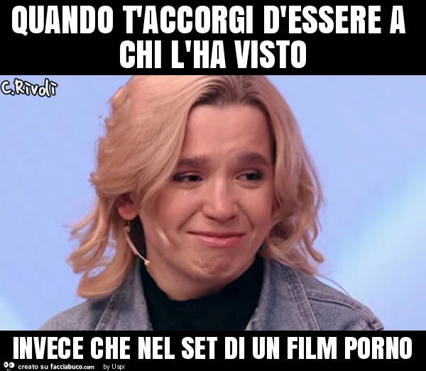 Quando t'accorgi d'essere a chi l'ha visto invece che nel set di un film porno