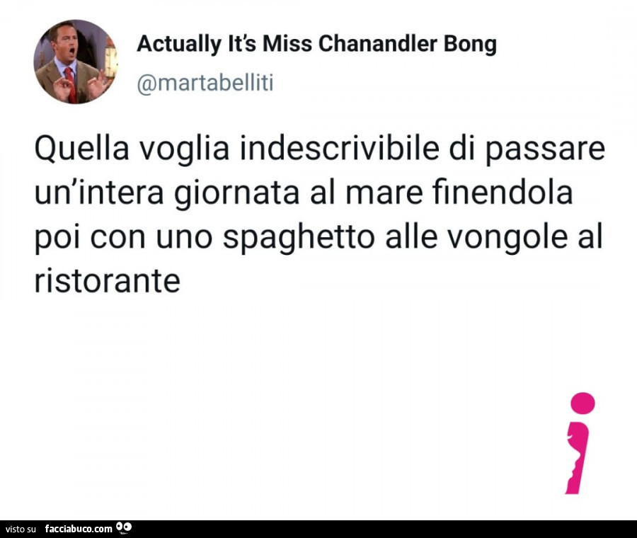 Quella voglia indescrivibile di passare un'intera giornata al mare finendola poi con uno spaghetto alle vongole al ristorante