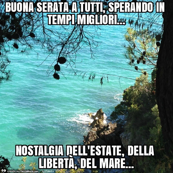 Buona serata a tutti, sperando in tempi migliori&hellip; nostalgia dell'estate, della libertà, del mare